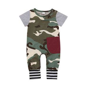 Pudcoco EU estoque recém-nascidos bebê menina meninos roupas camuflagem macacão romper capa curta casual algodão outfits G220223