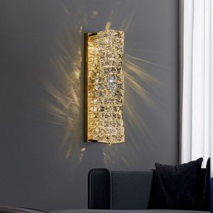 Post Modern Crystal Wall Lamps Soffa bredvid Ljus LED Lampor för spegel Badrum Sovrum Vardagsrum Höjd 45cm 25cm