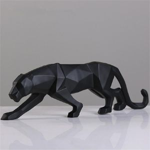 Leopard Statue Figur Moderne abstrakte geometrische Stil Harz Panther Tier große Ornament Home Dekoration Zubehör 210727