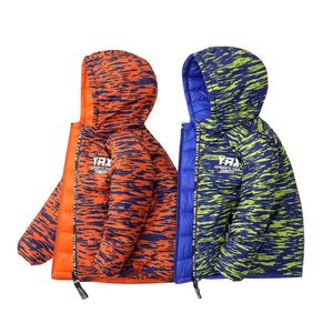 Mädchenjacke Neue Herbst Winter Kinderjacken auf beiden Seiten Tragen Jungen Baumwollmäntel Baby Dicke Mäntel Große Jungen Sport Jacken LJ201017