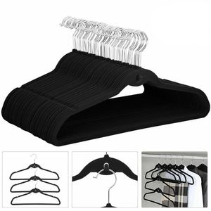 10/20 st multi-purpose non slip Velvet Hanger Suit Shirts Dresses Clothes Hangers With Hooks Home Garderob Organizer E2S 201219