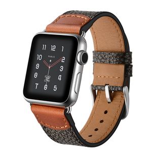 Stone Grain Leather Watch Band för Apple Watch Smart Strap For Men Women Watch Bands 38mm 42mm 45mm Series 1 2 3 4 5 6 7 8 SE Ersättningsstillbehör