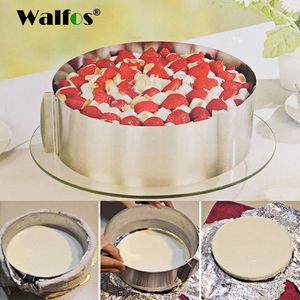 WALFOS food grade Stainless Steel Adjustable cake pan Retractable Circle Mousse Ring Mould Baking Tool Set Cake Mold Bakeware Y200612