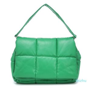 Зеленый дизайнер Случающая сумка для плеч Женщины повседневный космический тюк пуской пупок пупок мессажер