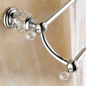 Modern Clear Crystal Bathroom Acessórios Conjuntos de Prata Polido Chrome Banheiro Produtos Sólidos Banheiro Banheiro Conjuntos de Hardware JK6 LJ201204