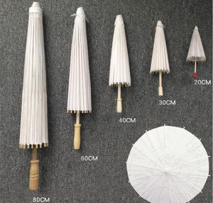 200pc 20cm 30cm 40cm 60cm 84cm Chinese Oil Paper Craft Umbrella White Art Deco Paper Umbrella Decorative Wedding Party Hand-painted Painting
