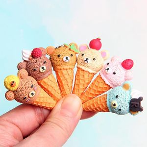 Craft Tools Simulation resin cone cartoon easy bear cream icecream accessories DIY Earrings mobile phone case key ring accessorie