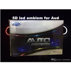 5D auto led emblema distintivo simboli auto logo luce posteriore bianco rosso blu dimensioni 180x58mm