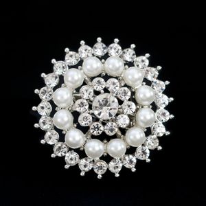 Wholesale diamond brooch bouquet for sale - Group buy Pearl Brooches Crystal Diamond brooch pins Pearl flower bouquet brooch for women fashion jewelry will and sandy gift