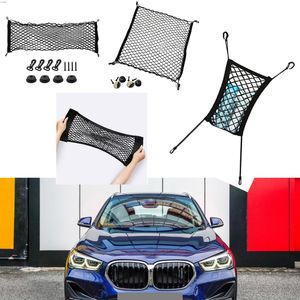 For BMW X1 Car Vehicle Black Rear Trunk Cargo Baggage Organizer Storage Nylon Plain Vertical Seat Net