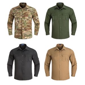 Camicia mimetica tattica camicia sportiva per esterni giungla caccia Woodland camicia da battaglia da battaglia combattimento bdu bdu abbigliamentono05-137