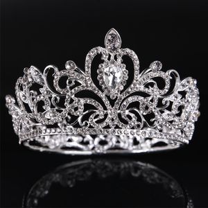 Full Circle Crystal Rhinestone Tiara Crowns Hair Band Headpiece Silver Color Diadem Hair Jewelry Wedding Bridal Accessories SL J0121