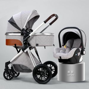 Passeggino multifunzionale 3 in 1 Viene fornito con seggiolino per auto Passeggino pieghevole per neonato Passeggino per passeggino di lusso1 Vendi come torte calde Designer popolare