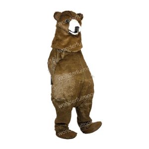 Festival Dress Long Fur Brown Bear Mascot Costumes Carnival Hallowen Gifts Unisex Adults Fancy Party Games Outfit Holiday Celebration Cartoon Character Outfits