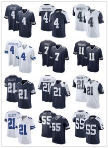 Futebol 88 Lamb 4 Prescott 11 Parsons 20 Pollard 7 Trevon Diggs 21 Gilmore 13 Gallup 3 Cooks 90 Lawrence 55 Vander Esch Azul Branco Thanksgiving Rush Homens Costurados Jerseys