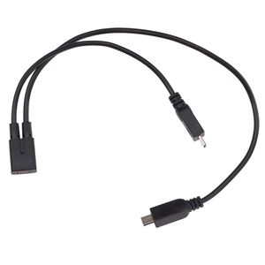 Micro USB 1 Female to 2 Male Data Charge Cables Y Splitter Extension Cord for HTC LG Blackberry Nokia