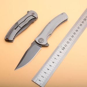 1Pcs KS 3490 Assisted Open Flipper Folding Knife 8Cr13 Grey Titanium Coated Blade T6061 Handle EDC Knives