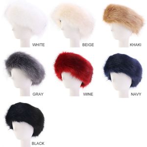 Winter Womens Faux Fur Headband Kvinnor Mode Head Wrap Plush Earmuffs Täck hårtillbehör