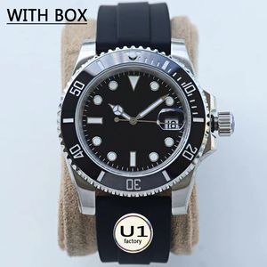 U1 Factory Herren-Automatik-Mechanische Uhr, Luxusuhr, 41 mm, Kautschukarmband, Keramikring, Saphirglas, superleuchtend, Schwimmsport-Armbanduhren, Montre de Luxe