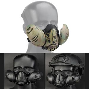 Taktik Kask Paintball Maskesi toptan satış-Bisiklet Kaskları Koruyucu Taktik Solunum Maskesi Hızlı Kask Yarım Yüz Gazı Askeri Paintball Avcılık CS Karınca Erkekler Modelleme