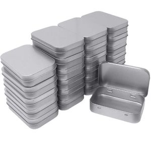 Metal Rectangular Empty Hinged Tins Box Containers Mini Portable Box Small Storage Kit,Home Organizer