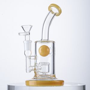 7,8 tum 14 mm kvinnliga foghoppor jet perc olje dabb riggar 4mm tjockt glas bong stänk kulvattenrör med skål dgc1316