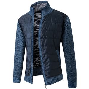 팔리자 남자 스웨터 코트 두꺼운 양털 패치 워크 양모 카디건 스웨터 재킷 겨울 따뜻한 니트 코트 남성 캐주얼 니트 201118