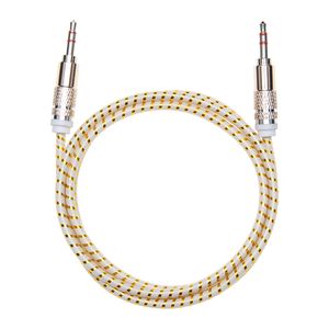 Bra kvalitet aux kabel 3.5mm Jack Candy Audio Cable Car Aux Cable Headphone Extension för mobiltelefon MP3 100PCS / parti