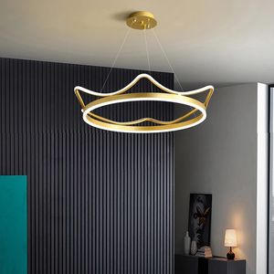 LED Crown Pendant Lampa Modern Minimalistisk kreativ lyx för barns rums plantskolor Ljuskrona Ljus Inomhusarmatur