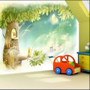 Wholesale wall murals cats for sale - Group buy custom large d mural wallpaper room girls cute cat kids bedroom Tv sofa background wall covering Dream castle fairy tale world1