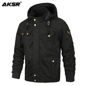 Aksr mens höst vinter termisk bomull ytterkläder män militär hooded jacka man plus storlek jackor kappa varumärke kläder LJ201013