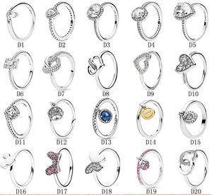 Wysokiej Jakości 925 Sterling Silver Fit Pandora Ring Miłość Motyl Styl Moda Temperament Para Pierścionki Biżuteria Miłośnicy Zaręczynowy Moda Obrączka dla kobiet