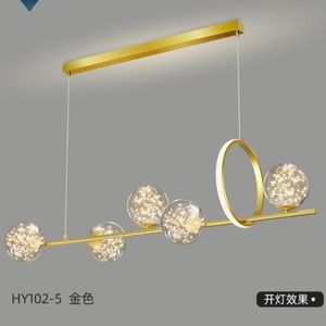 Światła sufitowe Nowoczesne szklane bańka Lampa wisiorek do salonu Stół Długi Wiszący Gypsophila Gold Black Nordic 220V