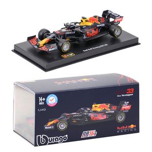 BBURAGO 1:43 RB16B # 33 # 11 Formel Bil Static Die Cast Vehicles Collectible Modell Racing Car Leksaker 220113