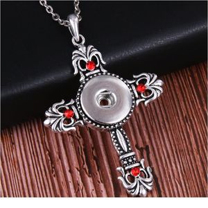 Boom Life Trendy Faith Cross Style Necklace Pendant med Link Chain Fit 18mm Snap -knappsmycken för Wo Jllnxg