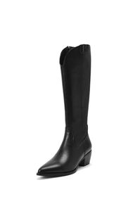 Gorąca Sprzedaż 2020 Duży Rozmiar 34-42 Moda Kobiety Buty Kwadratowe Obcasy Spiczaste Toe Damskie Buty Zimowe Solidne Kolano High Boots