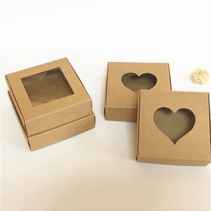 9 cm Brown Kraft Paper Packing Boxes Mors daggåva Tecknad film Baby Shower Gifts Display Box