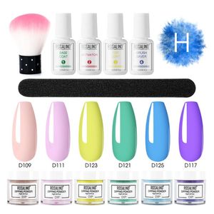 Set di pennelli per immersione in polvere con glitter per unghie Dip Kit per manicure per unghie scintillanti francesi 896D