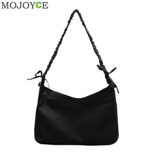 Nylon casual crossbody bolsas mulheres cor sólida plissada alça de ombro grande capacidade diária rua mensageiro sacos