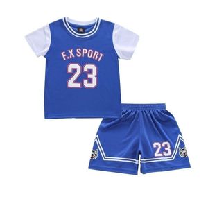 Crianças Verão Basquete Jersey Terno Dois Pedações Estilo Elegante Esportes Basquetebol Uniformes Meninos Meninas Meninas Fina Colete Rápido Secagem Curta Manga