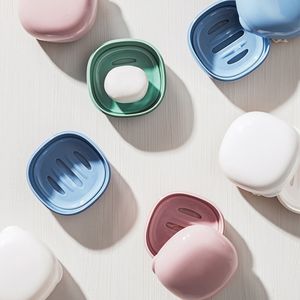 1 st Rese Vandringshållare Miljövänlig Tvål Tvål Box Plast Badrumsprodukter Bärbar Fast Färgbehållare