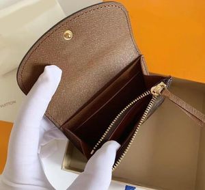 Real Leather ROSALIE COIN PURSE Mini Pochette Designer Womens Compact Key Coin Card Accessoires Emilie Sarah Victorine Wallet with242h