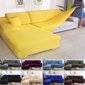 Elastic Solid Slip Seat Covers Couches L Shaped Corner Sofa Covers for Living Room Furniture Sectional Couch Covers Protector 201222