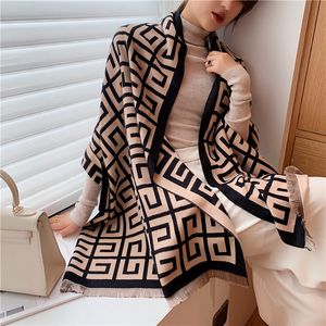 2020 Luxury Winter Scarf Women Pashmina Shawl Lady Wraps Design Print Warm Blanket Female Neck Scarves Thick Stoles LJ201221