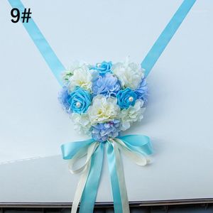 Wholesale wedding car ribbons for sale - Group buy Decorative Flowers Wreaths Sale Wedding Car Decoration Artificial Ribbon Bowknot Home Supplies1