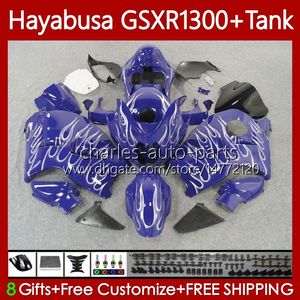 Fairings för Suzuki GSXR-1300 GSXR 1300 CC GSXR1300 Hayabusa 96 1996 1997 1998 1999 2000 2001 Blue Flames 74NO.244 GSX-R1300 1300CC 02 03 04 05 06 07 GSX R1300 96-07 Kropp