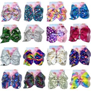 8 inch Heart Big Bow Hairpin Baby Girls cartoon Barrettes Kids Boutique Hair Clip Hair Accessories 17 colors C6865