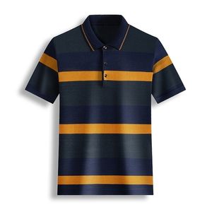 Ymwmhu Cotton Polo Shirt Men Short Sleeve Striped Graphic Summer Thin Cool Shirt Streetwear Men Polo Shirt Drop Ship Clothes 220312