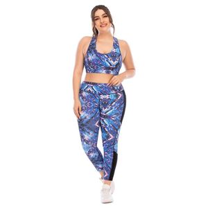 Yoga set plus size 2xl para mulheres ginásio mulheres roupas fitness ternos fêmea impresso outfits de treino ativo esportes