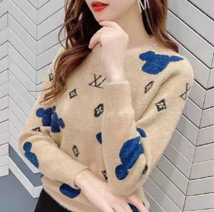 Mode kvinnliga tröjor toppkvalitet fullt tryckt brev stickning tröja high street pullover topps 2022gg varumärke